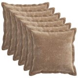 Vidaxl kussensloop 6 st houten bruin 35 x 35 cm chenille stof