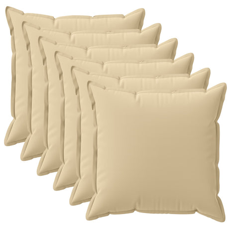 Vidaxl kussensloop 6 st houten beige 35 x 35 cm polyester