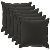 Vidaxl kussensloop 6 st houten zwart 35 x 35 cm polyester