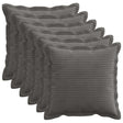 Vidaxl kussensloop 6 st houten donkergrijs 40 x 40 cm corduroy