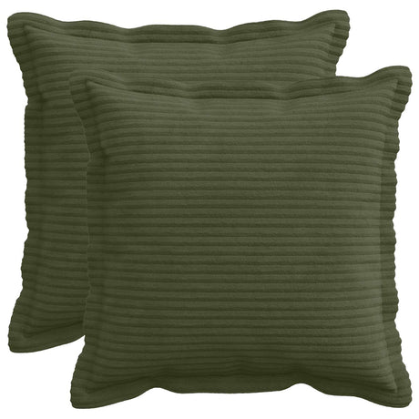 Vidaxl kussensloop 2 st houten groen 40 x 40 cm corduroy