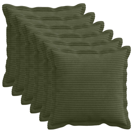 Vidaxl kussensloop 6 st houten groen 40 x 40 cm corduroy