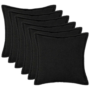 Vidaxl kussensloop 6 pcs houten zwart 40 x 40 cm bouclé