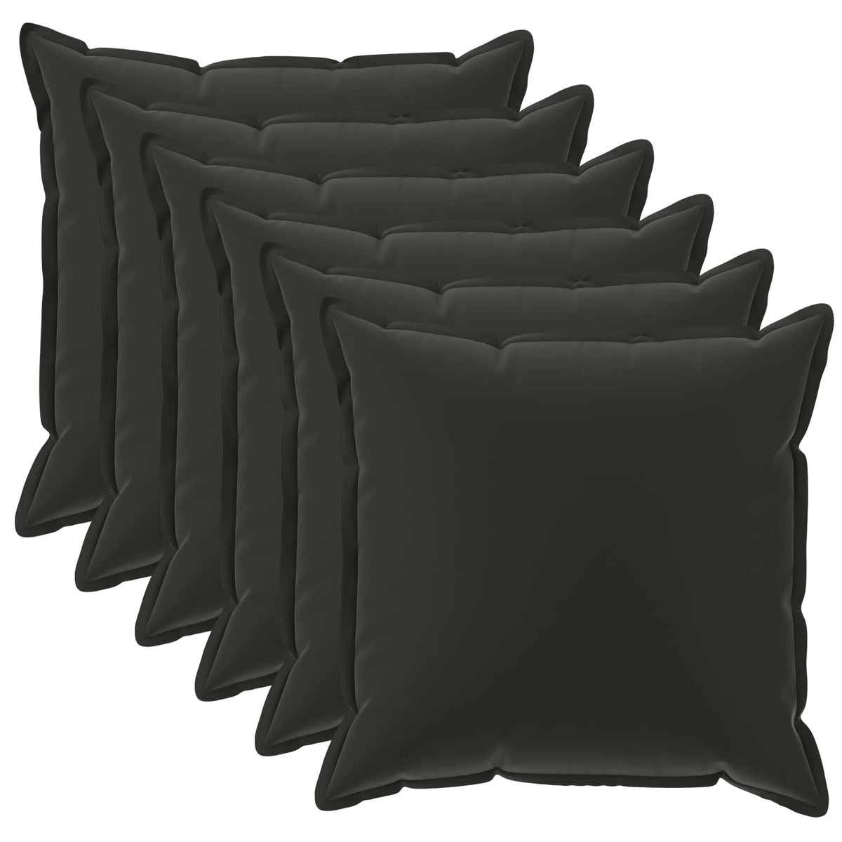 Vidaxl kussensloop 6 st houten zwart 40 x 40 cm polyester