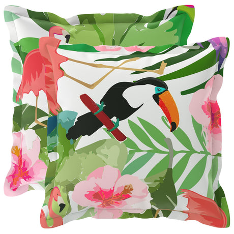 Vidaxl kussensloop 2 st houten meerkleurig 40 x 40 cm polyester