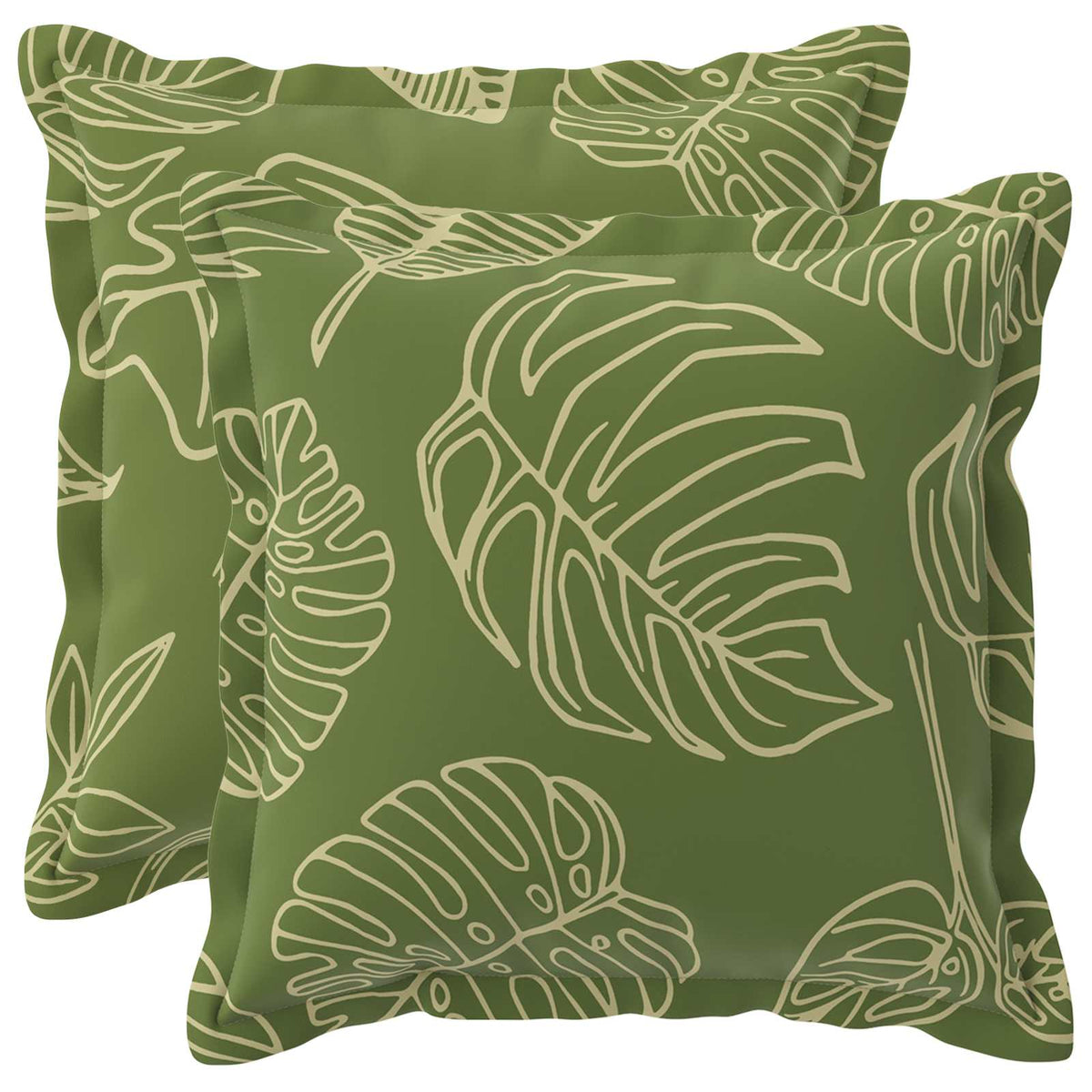 Vidaxl kussensloop 2 st houten bladontwerp 40 x 40 cm polyester