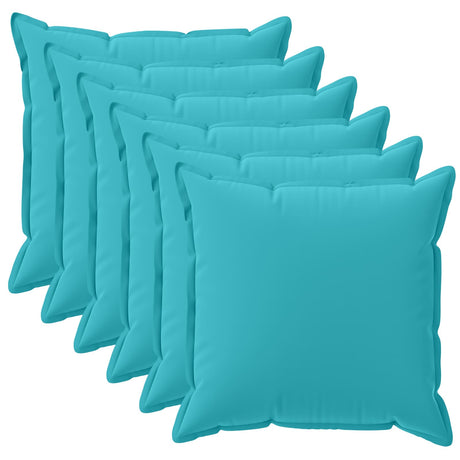 Vidaxl kussensloop 6 st houten turquoise 40 x 40 cm polyester