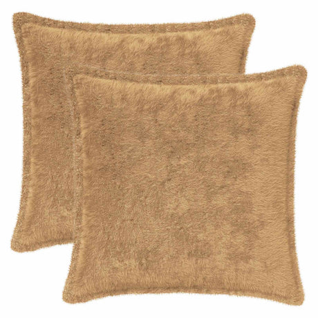 Vidaxl kussensloop 2 st houten taupe 40 x 40 cm nep konijnenbont