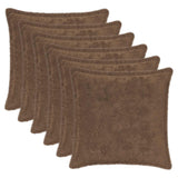 Vidaxl kussensloop 6 st houten licht bruin 40 x 40 cm nep konijnenbont