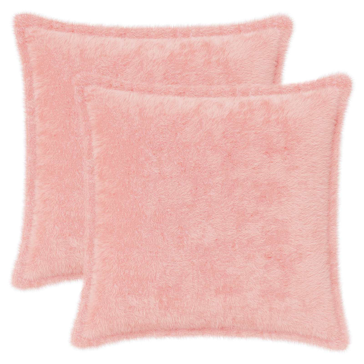 Vidaxl kussensloop 2 st houten roze 40 x 40 cm nep konijnenbont