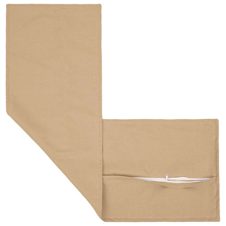 Vidaxl kussensloop houten crèmekleurig 40 x 145 cm faux linnen