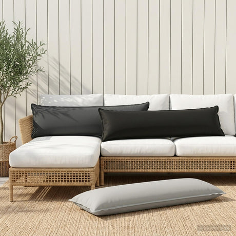 Vidaxl kussensloop houten antraciet 40 x 145 cm polyester
