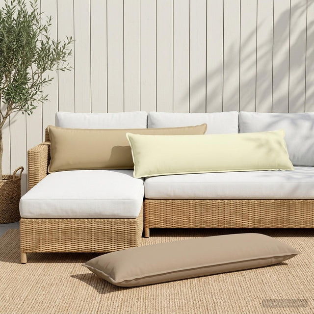 Vidaxl kussensloop houten crèmekleurig 40 x 145 cm polyester