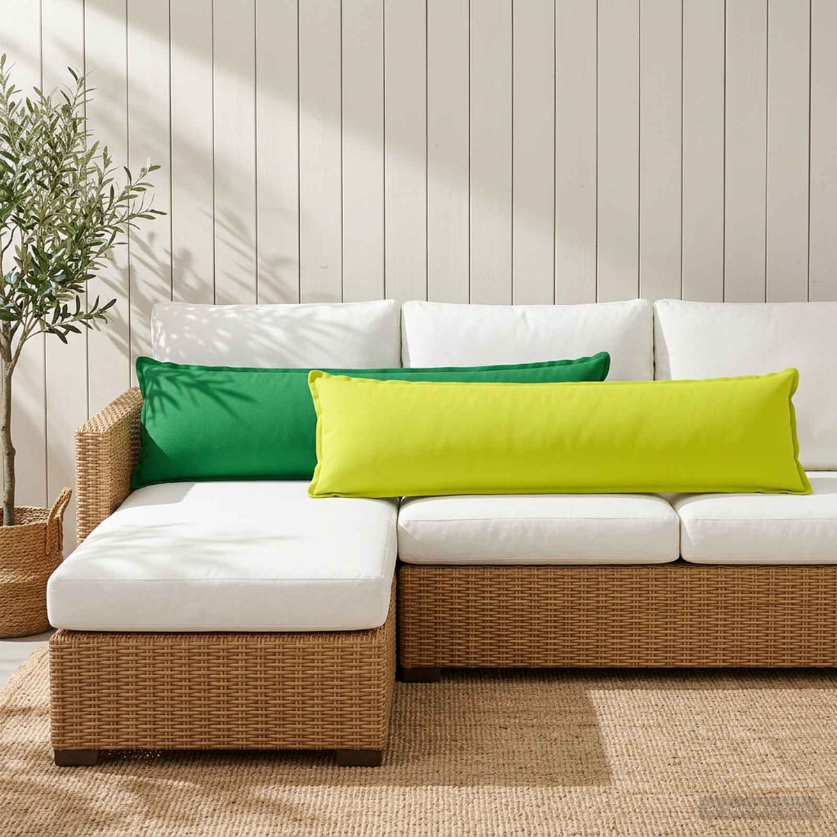 Vidaxl kussensloop houten helder groen 40 x 145 cm polyester