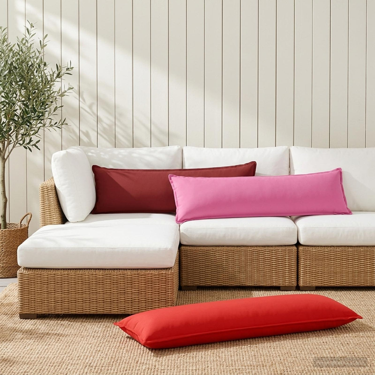 Vidaxl kussensloop houten roze 40 x 145 cm polyester