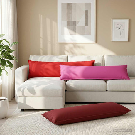 Vidaxl kussensloop 2 st houten rood 40 x 145 cm polyester