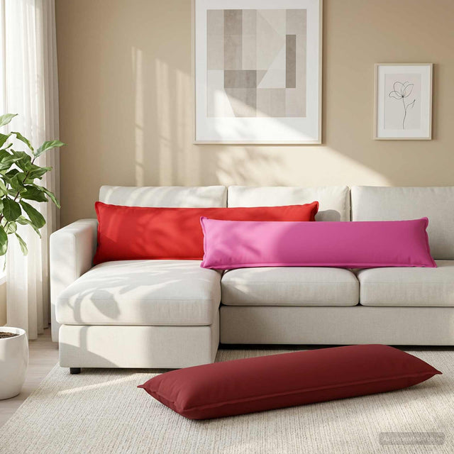Vidaxl kussen met kussen houten rood 40 x 145 cm polyester
