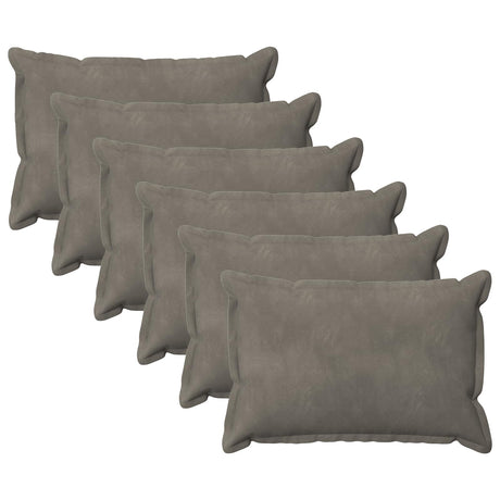 Vidaxl kussensloop 6 pcs houten lichtgrijs 40 x 60 cm fluweel