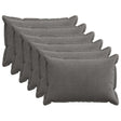 Vidaxl kussensloop 6 st houten donkergrijs 40 x 60 cm corduroy
