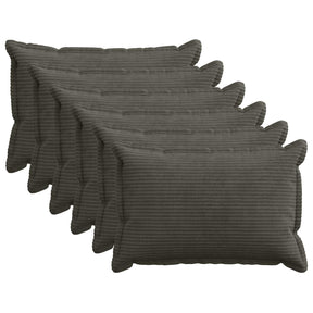 Vidaxl kussensloop 6 st houten antraciet 40 x 60 cm corduroy