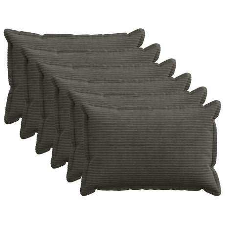 Vidaxl kussensloop 6 st houten antraciet 40 x 60 cm corduroy