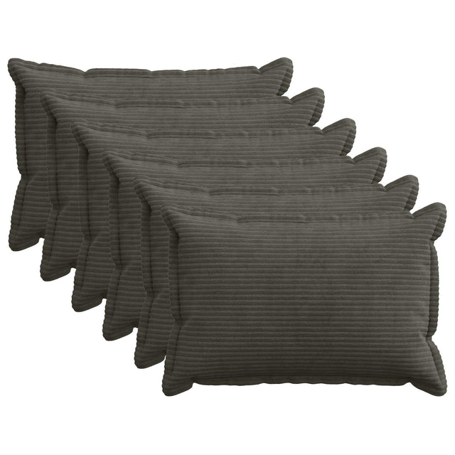 Vidaxl kussensloop 6 st houten antraciet 40 x 60 cm corduroy