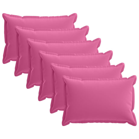 Vidaxl kussensloop 6 st houten roze 40 x 60 cm polyester