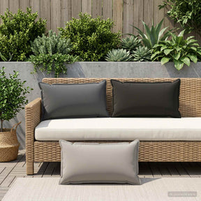 Vidaxl kussensloop 2 st houten zwart 40 x 80 cm polyester