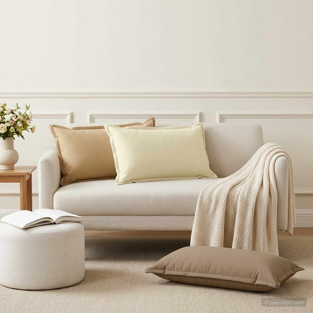 Vidaxl kussensloop 12 st houten taupe 40 x 80 cm polyester