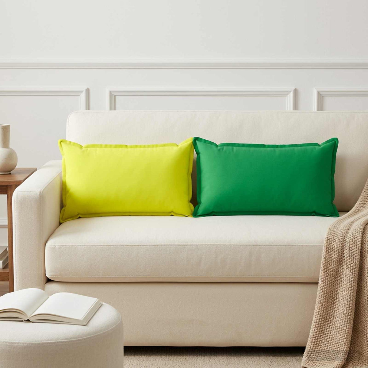 Vidaxl kussensloop 12 st houten groen 40 x 80 cm polyester