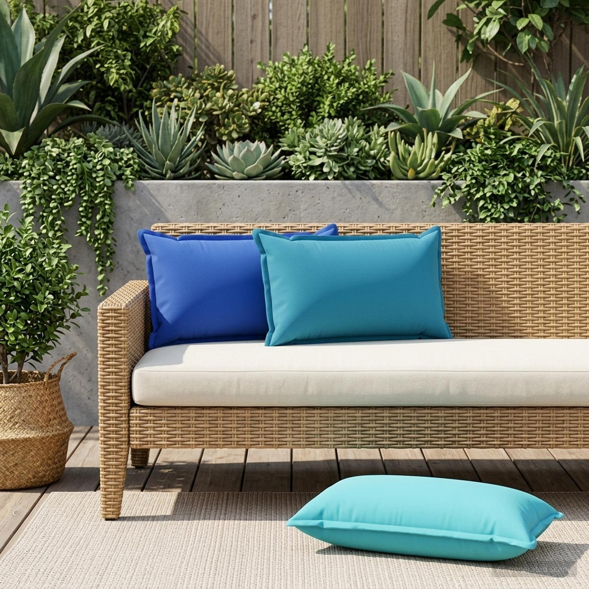 Vidaxl kussen met kussen houten 6 st koninklijk blauw polyester