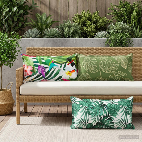 Vidaxl kussensloop 6 st houten bladontwerp 40 x 80 cm polyester