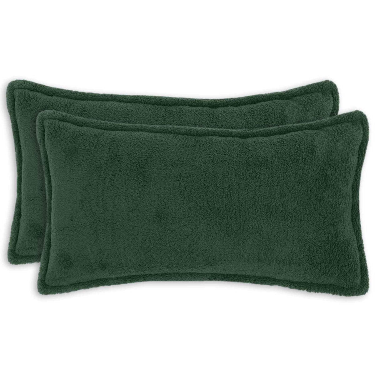 Vidaxl kussensloop 2 pcs houten donkergroen 40 x 70 cm bouclé
