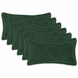 Vidaxl kussensloop 6 pcs houten donkergroen 40 x 70 cm bouclé