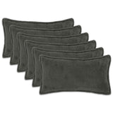 Vidaxl kussensloop 6 pcs houten donkergrijs 40 x 70 cm bouclé