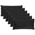 Vidaxl kussensloop 6 pcs houten zwart 40 x 70 cm flanel