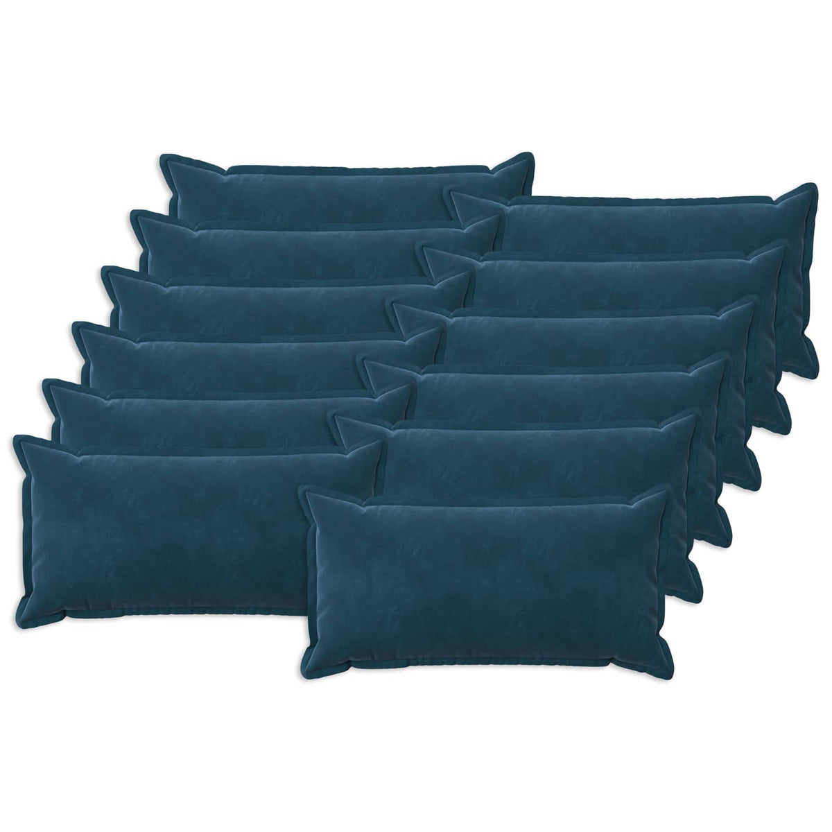 Vidaxl kussensloop 12 pcs houten blauw 40 x 80 cm fluweel