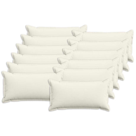 Vidaxl kussensloop 12 st houten crèmekleurig 40 x 80 cm corduroy