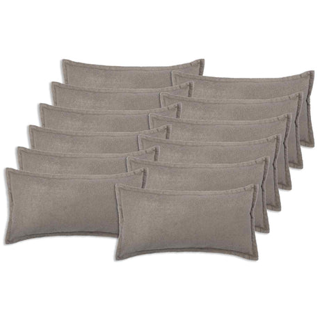 Vidaxl kussensloop 12 pcs houten lichtgrijs 40 x 80 cm bouclé