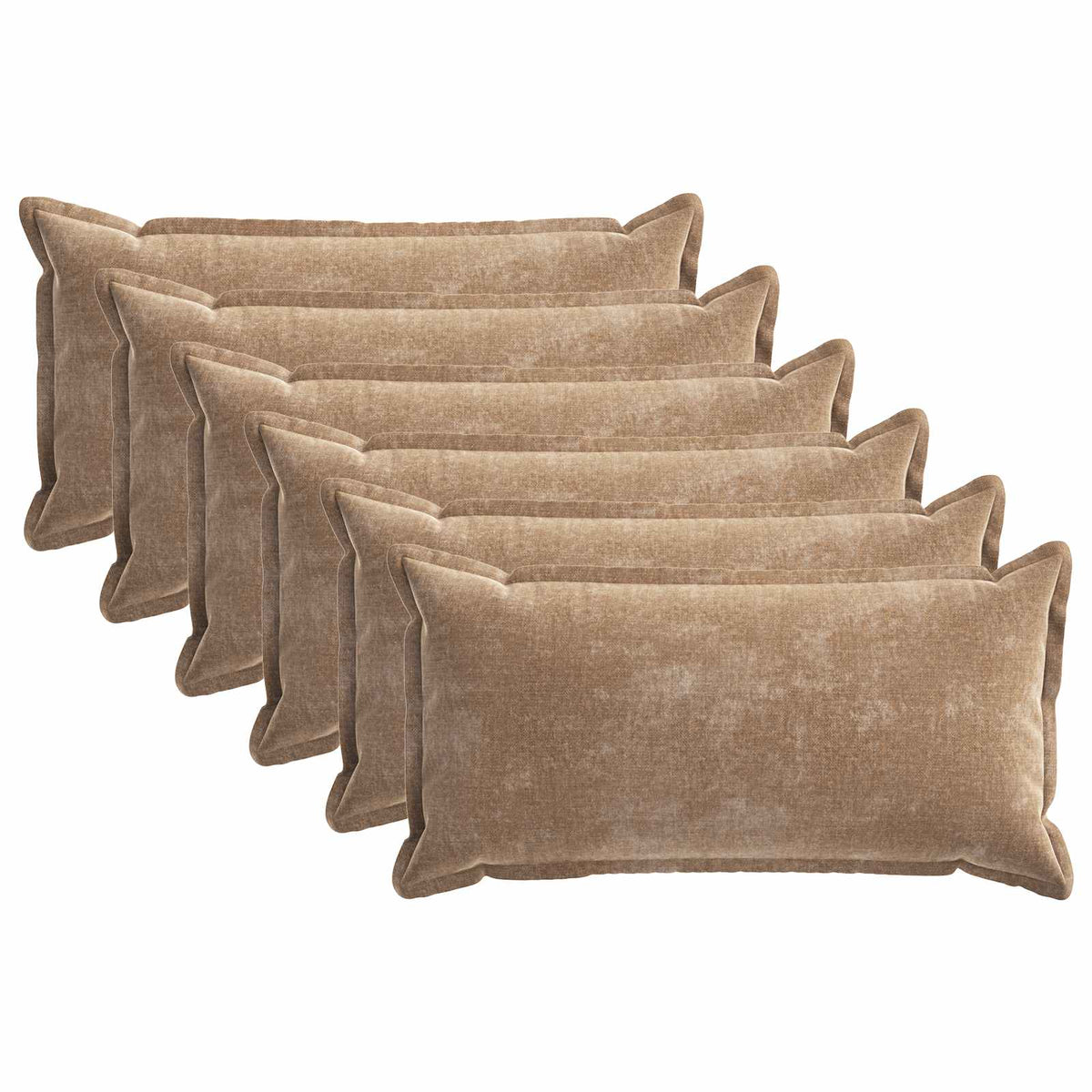 Vidaxl kussensloop 6 st houten bruin 40 x 80 cm chenille stof