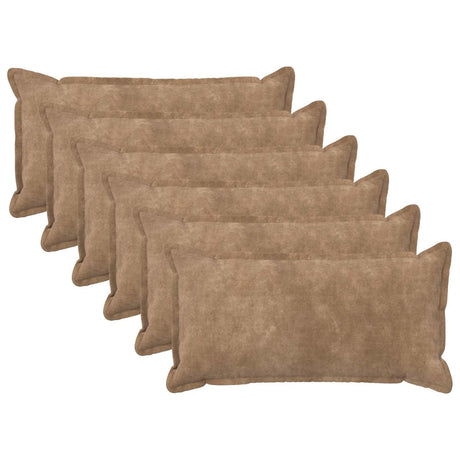 Vidaxl kussensloop 6 pcs houten taupe 40 x 80 cm microfiber fleece