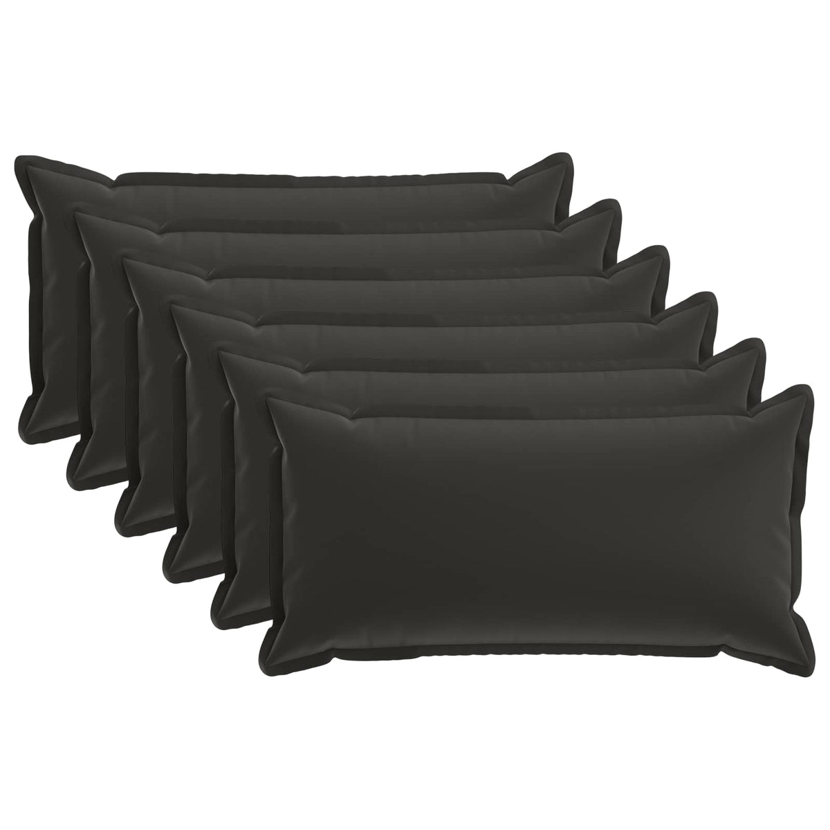 Vidaxl kussensloop 6 st houten zwart 40 x 80 cm polyester