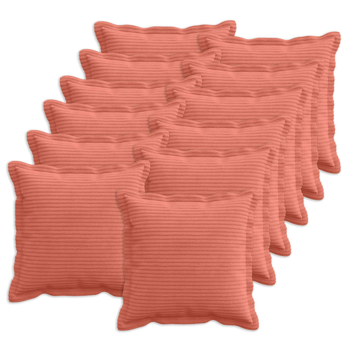 Vidaxl kussensloop 12 st houten rood-oranje 45 x 45 cm corduroy