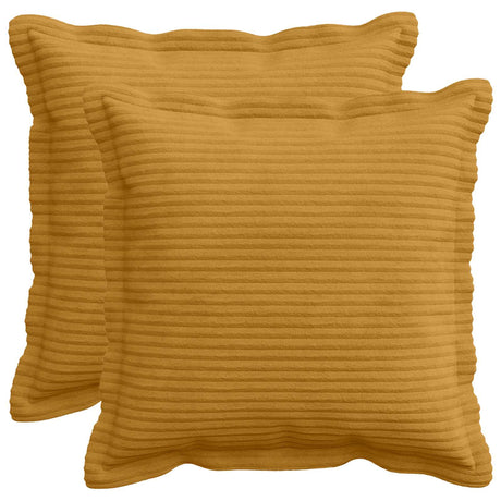 Vidaxl kussensloop 2 st houten geel 45 x 45 cm corduroy