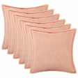 Vidaxl kussensloop 6 pcs houten roze 45 x 45 cm bouclé