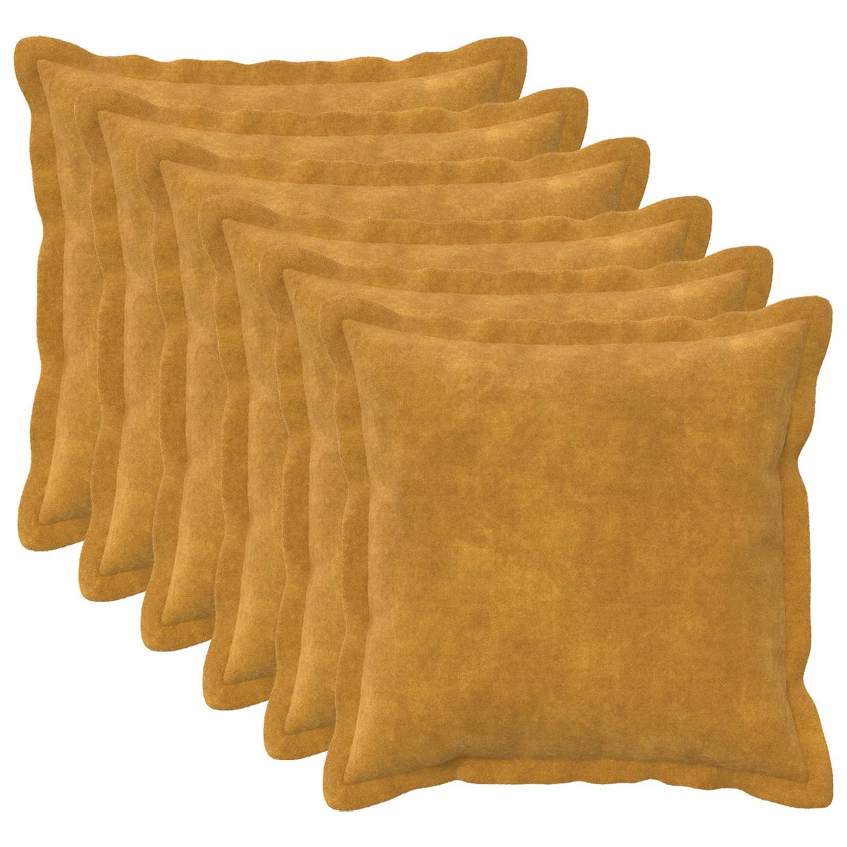 Vidaxl kussensloop 6 pcs houten geel 45 x 45 cm microfiber fleece
