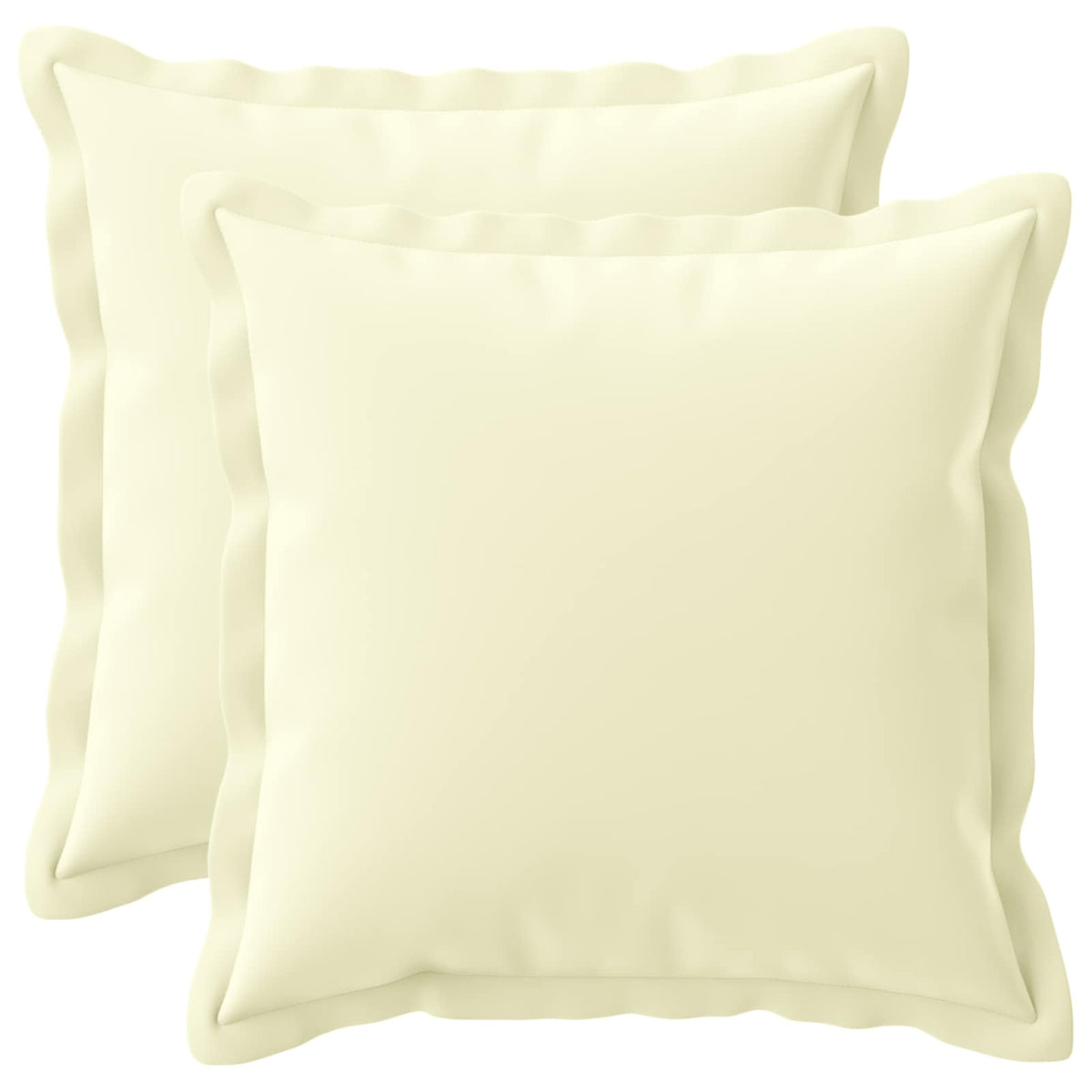 Vidaxl kussensloop 2 st houten crèmekleurig 45 x 45 cm polyester