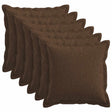 Vidaxl kussensloop 6 pcs houten bruin 50 x 50 cm faux linnen