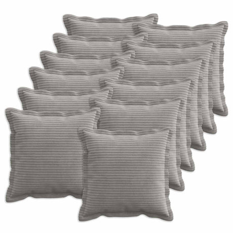 Vidaxl kussensloop 12 st houten lichtgrijs 50 x 50 cm corduroy