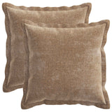 Vidaxl kussensloop 2 st houten bruin 50 x 50 cm chenille stof